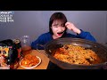 타조알로 만든 대왕 계란말이 후라이 먹다가 포기.. feat.앵그리 너구리 korean mukbang eating show