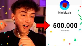 Minibloxia's Reaction For Hitting 500K SUBSCRIBERS!