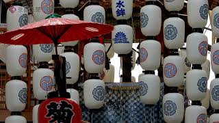 京都・祇園祭　山鉾が並ぶ界隈の朝（2024年7月16日　京都市内）　Morning in the area lined with floats during the Gion Festival