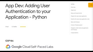 App Dev: Adding User Authentication to your Application - Python Qwiklabs