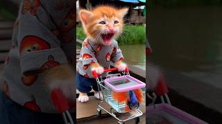 Kucing Jualan Ikan Cupang di Aquarium Sedih Banget 😿😑🐠🥲 #kucing #catvideos #catshorts #catlover #cat