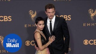 Zoe Kravitz gets close to boyfriend Karl Glusman at 2017 Emmys - Daily Mail