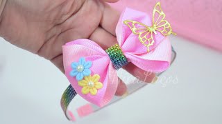 Laço Cruzado na tiara - fita 09 MARAVILHOSO!!!  #diy #ribbon #lazo