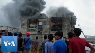 Firefighters Battle Fire at Bangladesh Factory