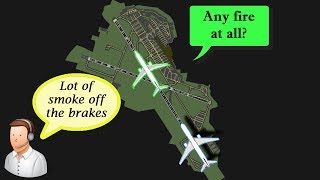 [REAL ATC] LOT Polish blows a tyre after landing at Warsaw!