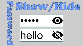 Show/Hide Password Input Field/Text-Box in HTML Form - Requires Tiny Bit of JavaScript (3 Min Video)