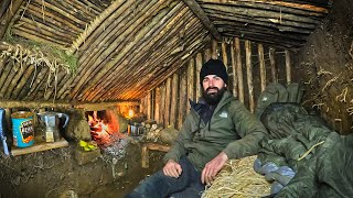 Solo Overnight in earth shelter | Bushcraft, cooking and walking in the boars forest!
