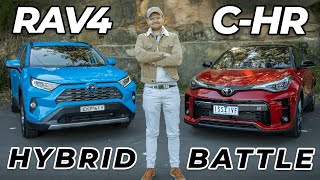 Toyota RAV4 Hybrid vs C-HR Hybrid comparison | max fuel economy or family SUV size? | Chasing Cars