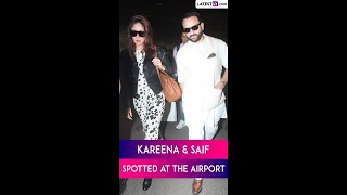 Kareena Kapoor & Saif Ali Khan Spotted In Their Stylish Best At The Airport