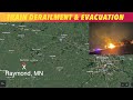 Train Derailment, Fire & Evacuation In Raymond, Minnesota