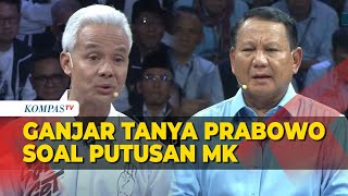Ini Jawaban Prabowo Ditanya Ganjar soal Putusan MK di Debat Perdana Capres 2024
