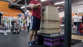 (54 inch) Box jumps after max attempt on deadlifts and squats