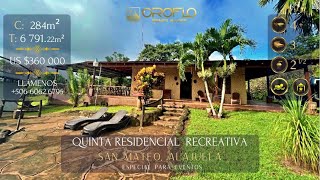 QUINTA RESIDENCIAL EN VENTA.   LABRADOR DE SAN MATEO, ALAJUELA #20403mz