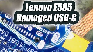 Lenovo E585 USBC charging port replacement - SMD \u0026 Through hole connector Soldering