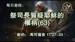 2916.《祭司长质疑耶稣的权柄(63)》 新约：马可福音 11：27-33