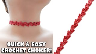 Quick \u0026 Easy Crochet Choker Tutorial In 5 Mins! (+Eng Sub)