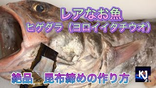 #レア魚#釣り魚#料理【ヨロイイタチウオ】別名ヒゲダラ　びっくり価格で入手できたので最高の昆布締めを作っていきます。これでどんな魚も簡単に昆布締めできますよ