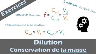 Dilution - conservation de la masse et facteur de dilution 📝Exercice corrigé | Chimie | Lycée