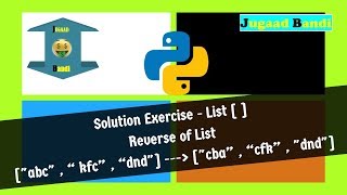 Solution Exercise Reverse part 2 || Python tutorials in hindi