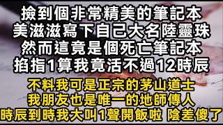 【靈珠傳】撿到個非常精美的筆記本美滋滋寫下自己大名陸靈珠然而這竟是個死亡筆記本掐指1算我竟活不過12時辰 不料我可是正宗的茅山道士#書林小說 #重生 #爽文 #情感故事 #唯美频道