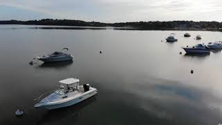 Drone Flight over the Boats in Hingham Harbor