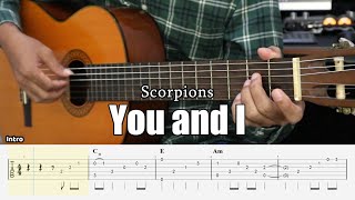 You And I - Scorpions - Fingerstyle Guitar Tutorial + TAB & Lyrics