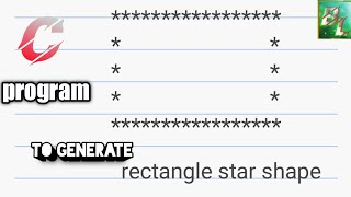 C program to generate rectangular star pattern shape in C.