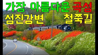 곡성 섬진강변 드라이브코스 길에 철쭉 꽃이 만발했네요