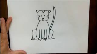 How to Draw a Tiger 简笔画：如何画一只老虎 Simple drawing step by step