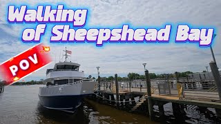 POV. Brooklyn Waterfront Vibes: Walking of Sheepshead Bay, NYC