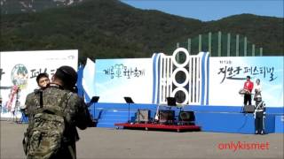 [FANCAM] ~YUNJAE~ Jae singing \u0026 Yunho clapping @ Ground Forces Festival