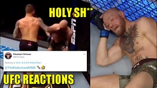 WOW! MMA community reacts to Dustin Poirier KNOCKS out Conor McGregor in second round
