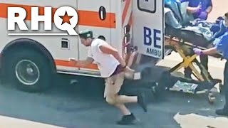 Man Running Away From Ambulance Perfectly Sums Up America