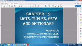 Tuple Assignment, Returning Multiple Values in Tuples, and Nested Tuple.