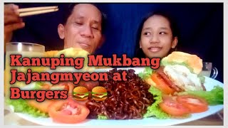 Kanuping Mukbang jajangmyeon at Burgers 🍔🍔