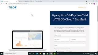 Tibco Spotfire - How to create  free Trial Account