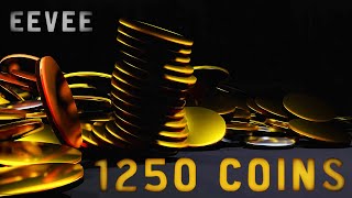 1250 Coins Rigid Body Physics Simulation Blender EEVEE #b3d