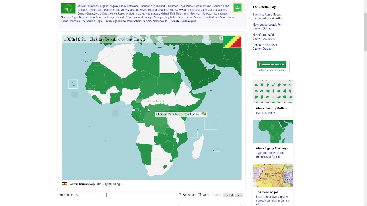 Seterra African Countries Speedrun In 46 Seconds - YouTube