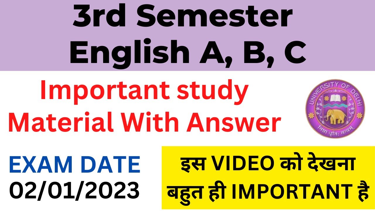 English 3rd Semester A, B And C| SOL English 3rd Semester| English A, B ...