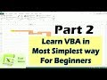 Learn VBA/ Macros quickly | Tutorial for Visual Basic Beginners | Part 2