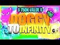 ZOMG doggy to infinity 💰+750K VALUE💰 (day 90) | bubble gum simulator