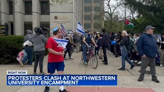 Israel supporters show up at pro-Palestinian encampment at Northwestern, resulting in standoff