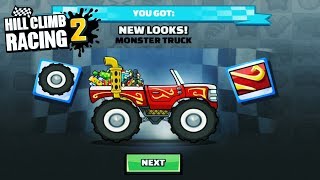 *New Look* Christmas monster truck - Hill climb racing 2 : (Gameplay)