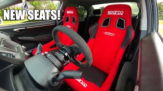 AKIRA GETS NEW SPARCO RACING SEATS! (INSTALL) - 8th Gen Civic Si Time Attack Build