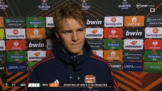 "It's been a great season." Martin Odegaard looks to the positives after Arsenal's European exit