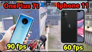 iPhone 11 vs OnePlus 7t (90 FPS) PUBG TDM TEST || GRAPHICS, SMOOTH, PERFORMANCE, LAG