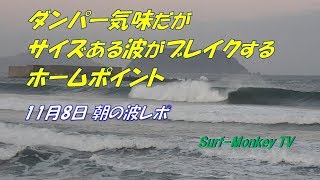 ダンパー気味だがサイズある波があるホームポイント 191108 ~サーフモンキーTV