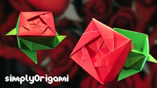 ORIGAMI Rose Gift Box | easy paper ROSE GIFT BOX Valentine's Day | How To 🌸 | by Ayako Kawate