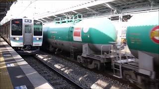 EH200-5号機牽引タキ貨物　松本駅通過