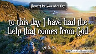 Thought for November 10th “The Help that comes from God”